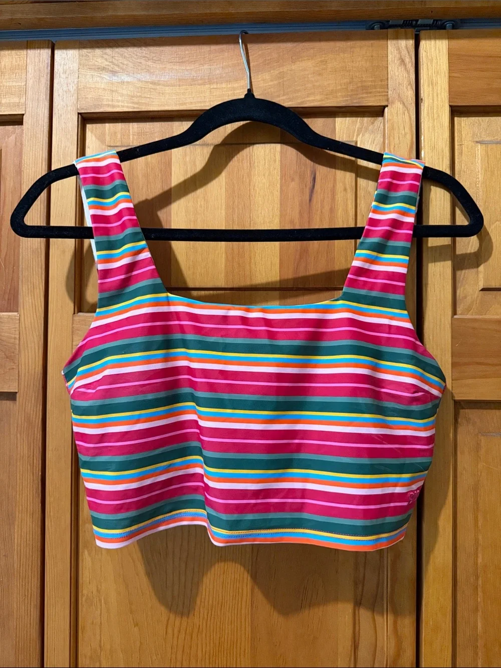 Albion Fit Summer Stripe Olivia Crop Swim Top